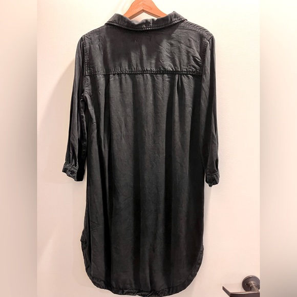 Zara denim 3/4 sleeve button down shirt dress size medium - Picture 2 of 6